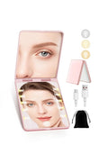SisKokoro Compact Mirror, Rechargeable 30X Magnifying Mirror with 3 Lighting Modes & Dimmable Brightness, Portable Travel Makeup Mirror with Light, Essentials for Travel, Pocket, Purse Pink