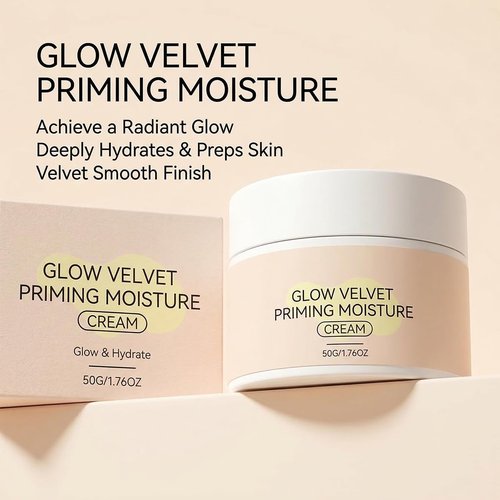 Glow Velvet Priming Moisture Cream - Hydrating Pore Blurring Primer for Smooth, Long-Lasting Makeup (1 Pc)