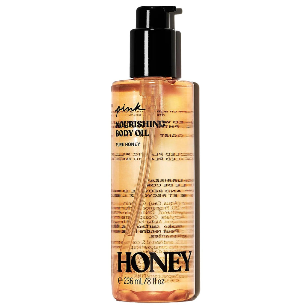 Victoria's Secret Pink Honey Body Oil - Soothing Hydration | 8 oz. Natural Moisturizer