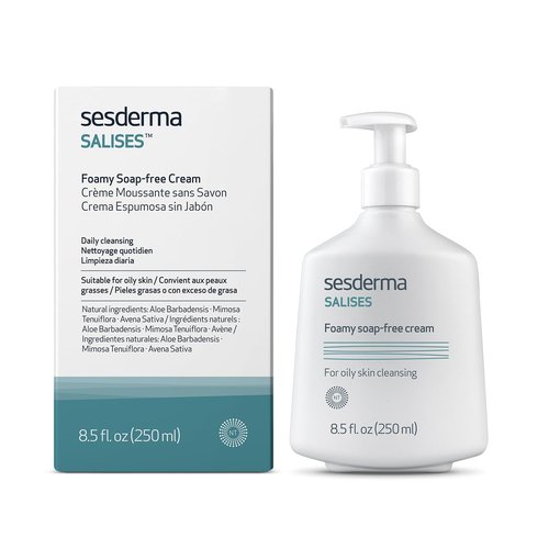 Sesderma Salises Foamy Face Wash - Gentle Soap-Free Cream for Oily & Acne-Prone Skin, 8.5 fl oz