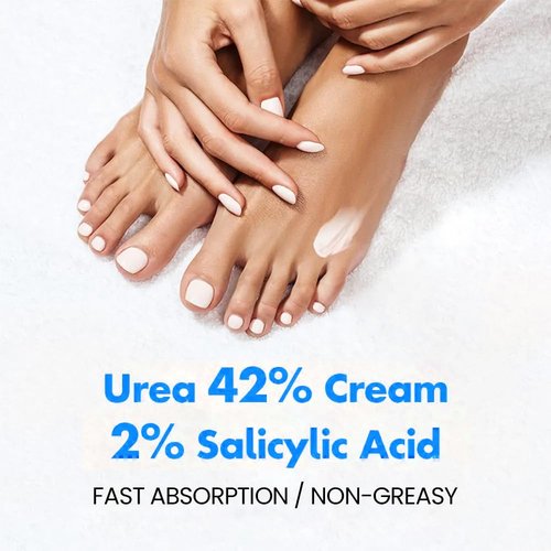 BERVEAL Urea Cream with 2% Salicylic Acid Foot Cream for Dry Cracked Heels, Heel Care Cream 5.29 Oz (Pack of 1)