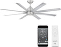 WAC Lighting Mocha XL Smart Ceiling Fan - 8 Blades in Brushed Nickel Finish
