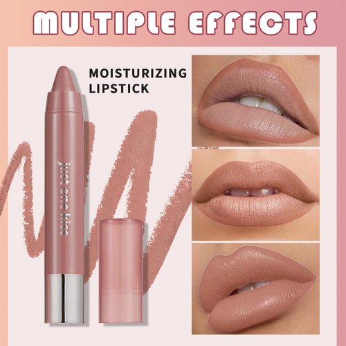 Nuetral Nude Hydrating Cream Lipstick - Smooth Moisturizing Lip Crayon for Ombre Shades | Natural Nude Color