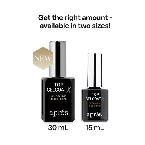 APRÉS Top Gelcoat X - Scratch Resistant Gel Nail Polish - 15ml Glossy Soak Off Top Coat