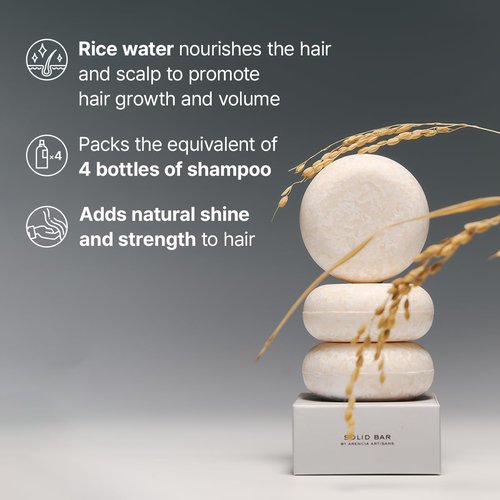 ARENCIA Rice Water Shampoo Bar - Natural Hair Growth & Strengthening Formula with Biotin & Protein