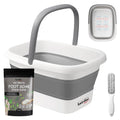 Beinilai Collapsible Foot Bath Kit, Foot Soaking Tub with Handle and Massage Acupoint, Tea Tree Oil Foot Soak with Epsom Salt, and Pedicure Feet File