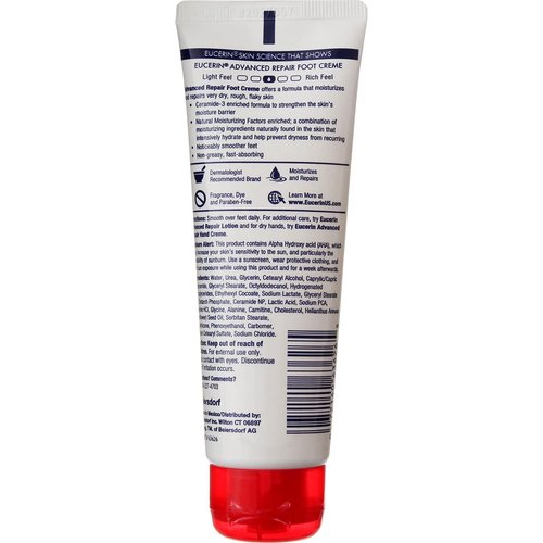 Eucerin Intensive Repair Foot Cream - Deep Hydration & Repair | 3 Oz (Pack of 2)