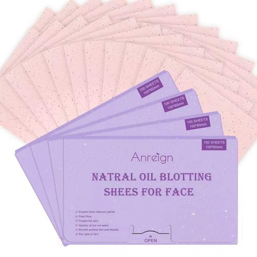 Anreign Face Oil Blotting Paper sheets- 8 pack 800 sheets Rose Natural Face Oil Blotting Paper rapidly absorb excess oils