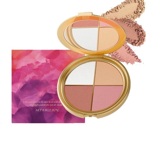 Skiennix Eye & Cheek Palette - 4-In-1 Eyeshadow, Blush & Highlighter Makeup Kit for Women