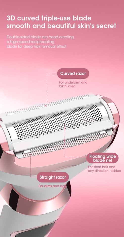 KESHEYOUXUAN Womens Personal Groomers，4-in-1 Electric Razor， face Razors&Nose Trimmer Women-Personal Shaver for Women