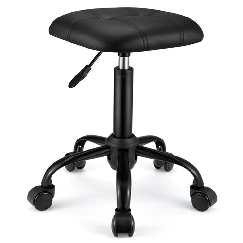 FNZIR Square Rolling Stool with Wheels Height Adjustable Swivel Stools Office Chair