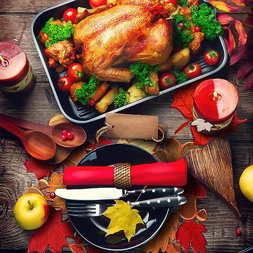 Thanksgiving Maple Leaf Placemats & Coaster Set - Fall Decor, 11x17 Inches