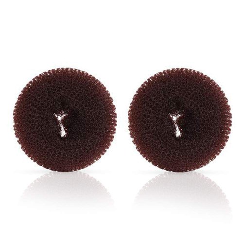 Skiennix Hair Donut Shaper - Extra Ring Style Bun Maker for Kids | 2PCS, 2.5 Inch, Brown