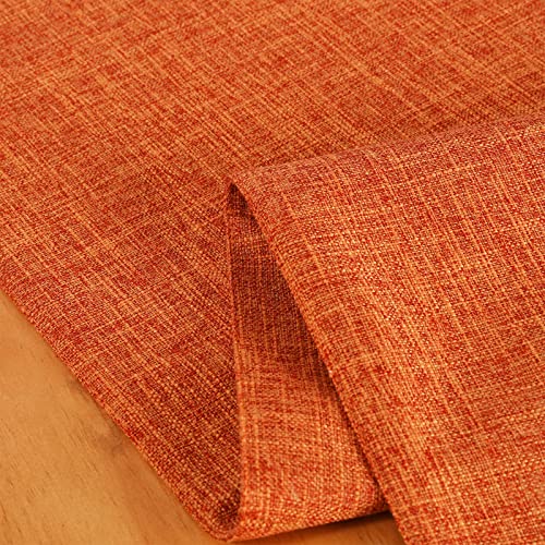 Farmhouse Burlap Cotton Linen Table Runner 12x70 Inch - Orange, Rustic Decor