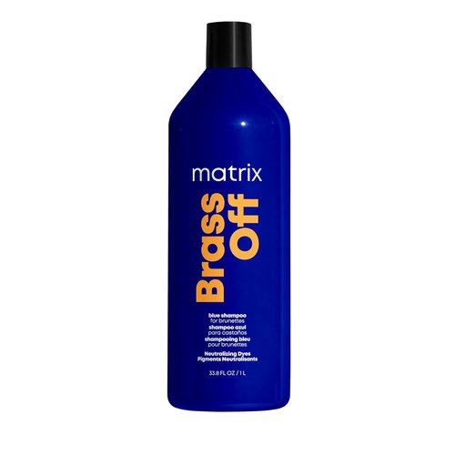 Matrix Brass Off Toning Blue Shampoo - Neutralizes Brassy Tones for Color-Treated Hair | 10.1 oz