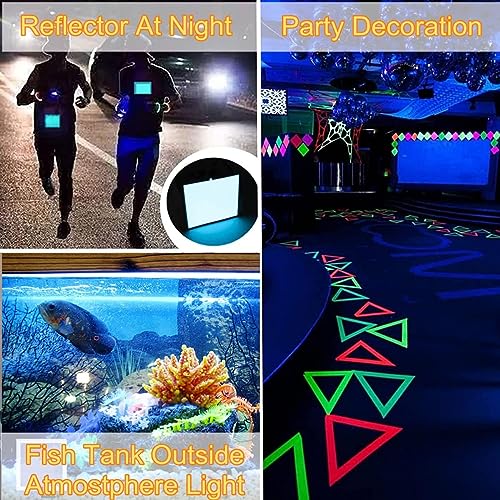 Ourbest Icy Blue Electroluminescent Panel Light - 2 Pack 10x10CM DIY Mask Eye Lighting for Party & Cosplay