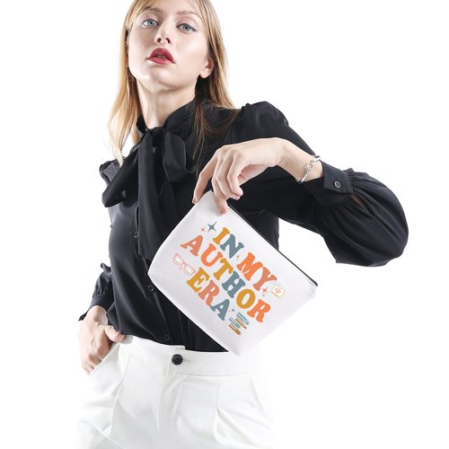 Novel Writer Author Makeup Bag Writer Themed Gift Novelist Author Gifts For Women Writer Author Novelist Cosmetic Bag (IN MY AUTHOR)