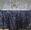 Large Black Sequin Table Skirt for 9 Ft Rectangle or Round Tables - Elegant Party Decor