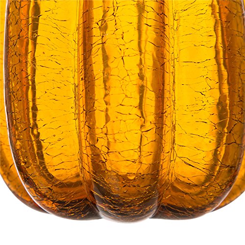 9.06-Inch Hand Blown Amber Glass Pumpkin for Fall Halloween Thanksgiving Decor - Variation of THIS listing