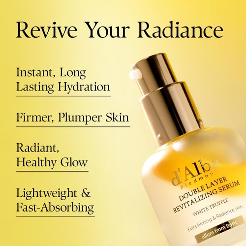 d'alba Piedmont White Truffle Revitalizing Serum - 100hr Hydration, Hyaluronic Acid & Centella Asiatica, Skin Firming (1.01 fl. oz)