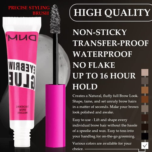 Kaely Brow Mascara - Waterproof Tinted Eyebrow Gel | Vegan & Cruelty-Free, 2 Pcs in Transparent