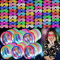 LED Glasses and Bracelets Party Supplies - 120 Pcs Neon Glow in the Dark Set - Kid & Adult Rave Birthday Halloween Wedding