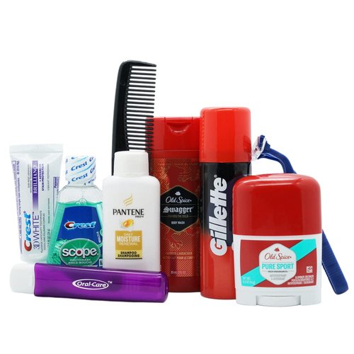 Handy Solutions Men's Travel Kit - 10 Piece Resealable Set for Convenient Packing