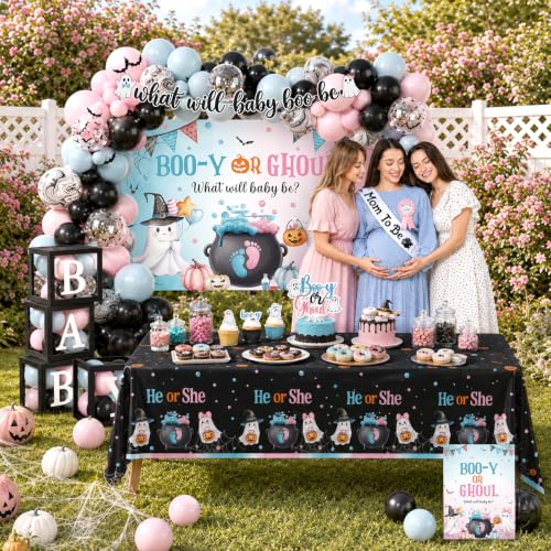 Halloween Gender Reveal Decorations Kit Booy or Ghoul for Baby Shower - Variation of Halloween