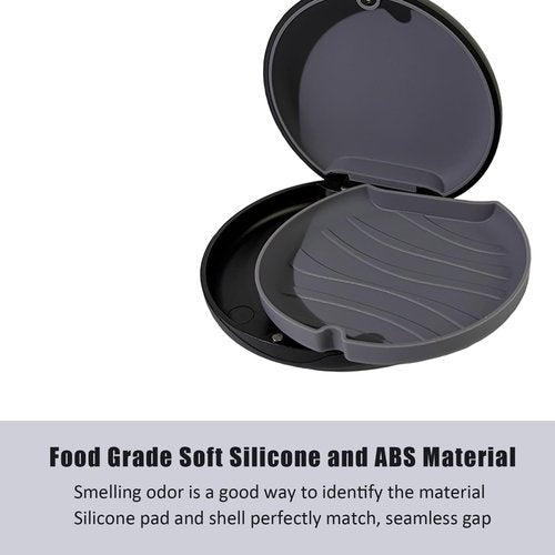 Maoerdental 2PCS Retainer Case Compatible with Invisalign,Cute Slim Aligner Case,Customized Magnetic Closure Orthodontic Retainer Cases (2 Pack Black+ Dark Grey Silicone)