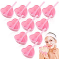 Teenyyou 5 Sets Facial Bowls Plastic Heart Shaped Facial Mask Mixing Set with Spatula Pink Facemask Bowl DIY Skin Care Mixing Tool Kit Esthetician Supplies for Lady Women Home Beauty Salon