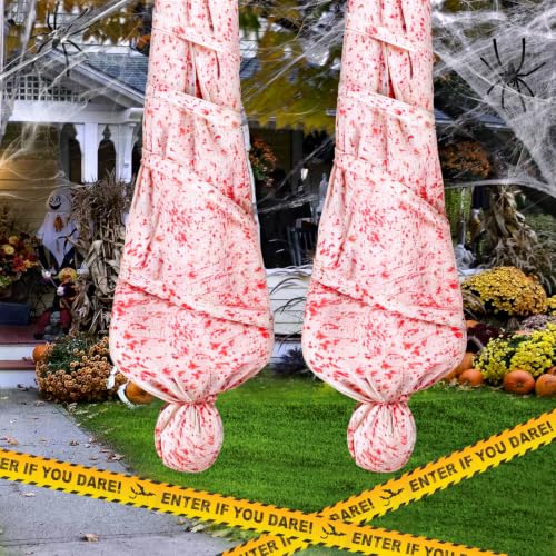 Halloween Hanging Corpse Body Bag Props Set - 6ft Inflatable Dummies with Accessories