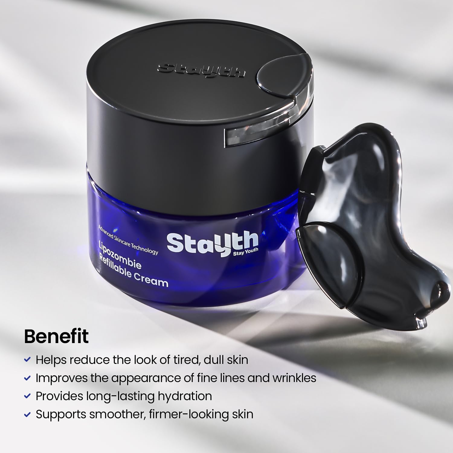 Zombie Reset Cream - Refillable Hydrating Face Moisturizer with Peptides | Korean Skin Revival, 50ml