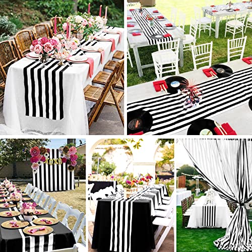 15 Pack Black and White Striped Table Runner - 12 x 72 Inch - Variation of THIS Listing