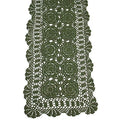 Cotton Crochet Lace Table Runner - Olive Green 14x60 Inch Home Decor