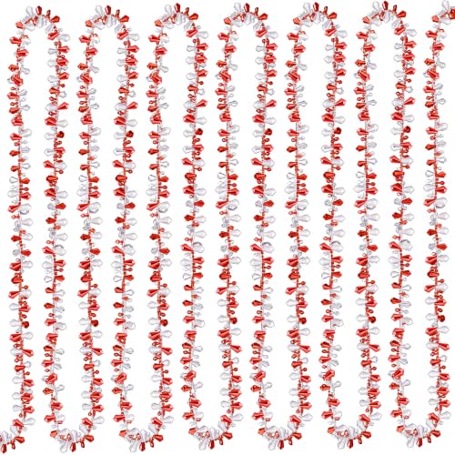 4 Rolls 40 ft Christmas Tree Bead Garland - Wine Red & Clear, Festive Decor