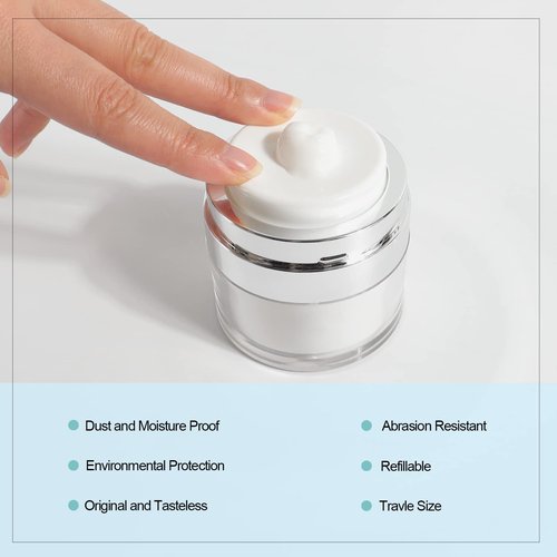 Airless Pump Jar - 3.5 Oz Moisturizer Dispenser Air Pump Containers, Container Vacuum Bottle Dispenser for Skincare Makeup Lotion