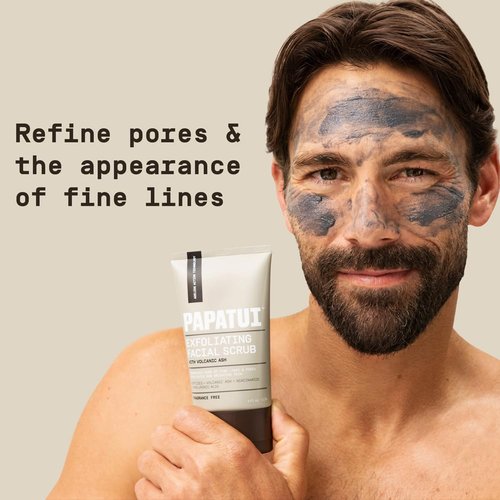 PAPATUI by Dwayne Johnson Exfoliating Facial Scrub for Men - Unscented Formula with Peptides & Niacinamide | 4oz