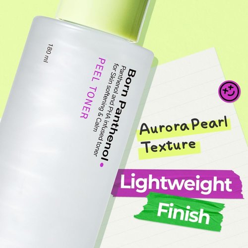 SAM'U Born Panthenol Peel Toner - Instant Hydration with 7 Hyaluronic Acids & Ceramide | Gentle Exfoliating PHA Toner for All Skin Types (180ml)