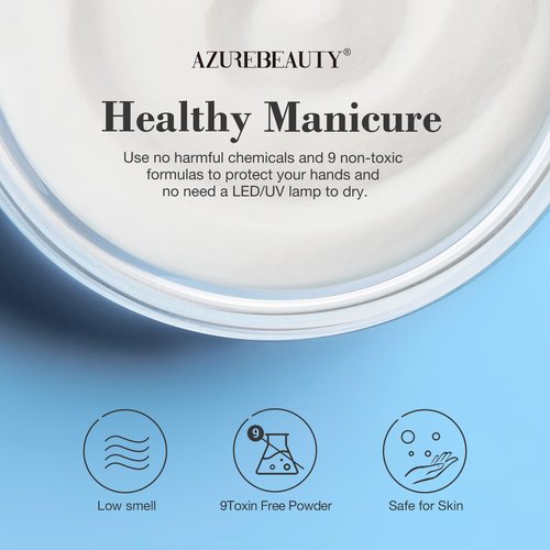 AZUREBEAUTY Clear Dip Powder for Nails, Essential Dipping Build Powder for 28+ Long-Lasting Nail Art Manicure Salon DIY at Home with Transparent Crystal Color, 28g/1Oz