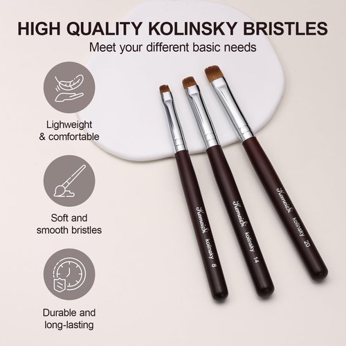 KEMEISI Nail Brush for French Tip, Clean Up Brush for Gel Polish Dual-Use Brush with Wooden Handle for Acrylic/Polygel/Builder Gel #16