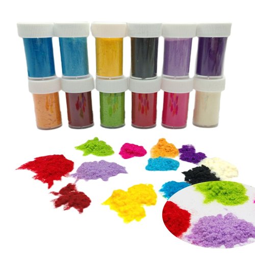 12Colors Flocking Velvet Powder for Candy Manicure,DIY Nail Art,Craft Glitter,Christmas Decorations&Festive Crafts(Fuzzy Nylon Villus Fiber) (12Color'SET)