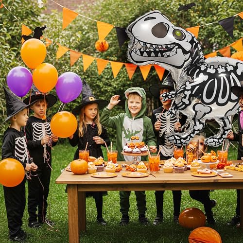 Halloween Skeleton Dinosaur Balloon Kit - 15PCS Party Decorations for Kids & Halloween