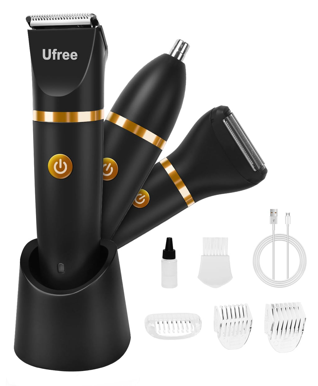 Ufree Bikini Trimmer - Electric Razor for Women | Rechargeable & Waterproof Body Hair Shaver - Black