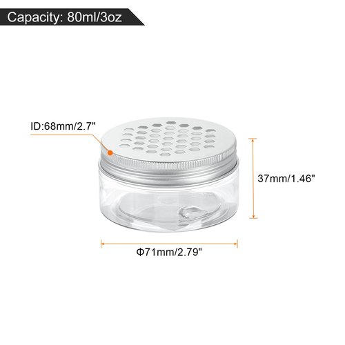 HARFINGTON 8 Pcs Empty Scent Beads Storage Container 3oz/80ml Air Freshener Tins Round Refillable Spice Containers Plastic Jars Sample for Travel Storage