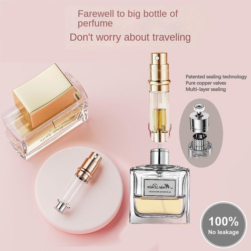 MQAT Store Refillable Portable Perfume Bottles, Travel Atomizer Refillable Sprayer, 5ml (Shining Silver)