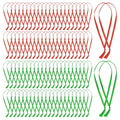 Christmas Ornament Ribbon Hangers - Red & Green Hand Tied String Hooks for Tree & Decorations