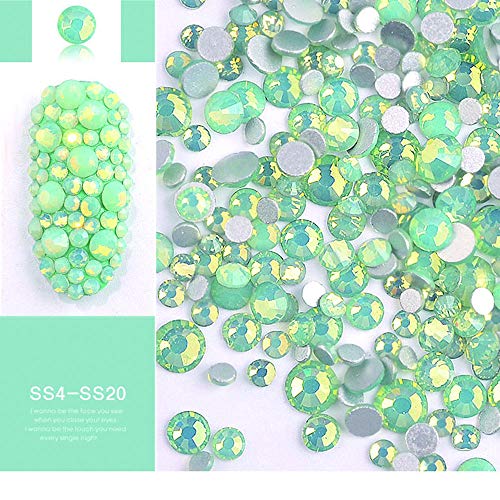 Sparkly Opal Rhinestones for Nails 4-Pack, 7 Sizes, Colorful DIY Nail Art Gems