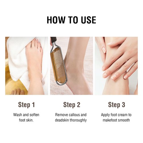 OUKEYA Foot Rasp and Foot File – Premium Stainless Steel Callus Remover Tool for Pedicure, Safely Removes Dead Skin, Smooths Rough Heels, Works on Wet & Dry Feet