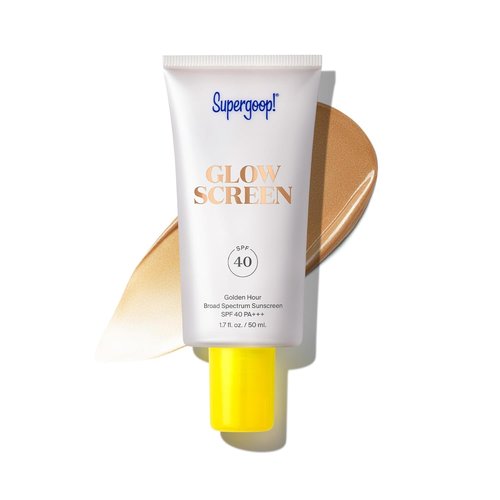Supergoop! Glowscreen SPF 40 - Golden Hour Bronze Glow Tinted Sunscreen - Hydrating Primer with Hyaluronic Acid & Vitamin B5 - 1.7 fl oz