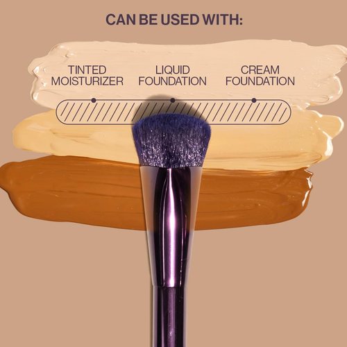 Anisa Beauty Travel Pinnacle Foundation Brush | Compact, Vegan-Friendly, High-Density Brush for Seamless Foundation Application. Ideal for Liquid, Cream, and Powder Makeup | Portable & Travel-Friendly